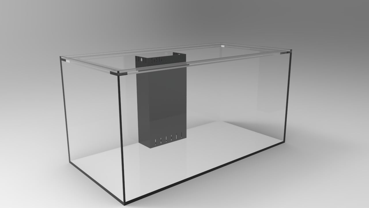 120-3H Gallon Starfire Aquariums with Center Overflow 48x24x24 H 12mm Starfire/Low Iron Glass