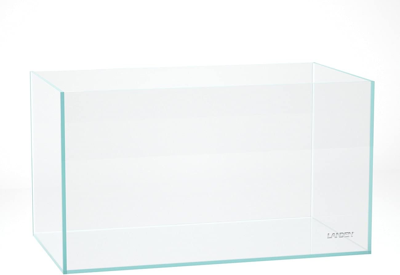 LANDEN 90P 55 Gallon Rimless Low Iron Aquarium Tank,W35.4×D19.7×H19.7 in(90x50x50cm) 10mm Thickness with Black Nano Foam Leveling mat Included