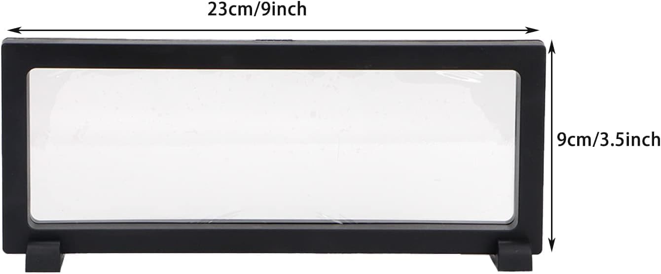 3D Floating Display Case, Black Coin Holder Display 6pcs, 3D Floating Display Case for Challenge Coins Jewelry Specimen, 9’’ × 3.5’’ × 0.75’’ 3D Floating Frame