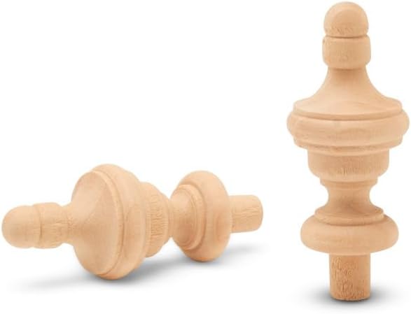 Small Wood Finials, 2-3/4 inch Wooden Finials for Crafting, DIY Dcor, and Wooden Finial Crafts, Pack of 25, by Woodpeckers