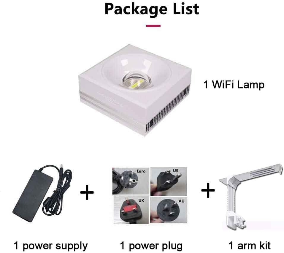 PopBloom WiFi Reef LED Aquarium Light, Reef Aquarium Lighting for Marine SPS LPS Corals Saltwater Fish Tanks, APP Fully Programmable (RL90 with Arm Kit)