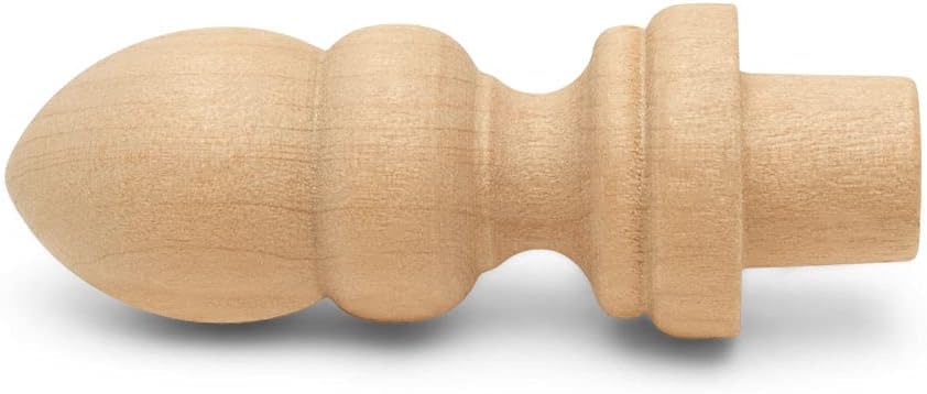 Small Wood Finials, 2-7/16 inch Wooden Finials for Crafting, DIY Dcor, and Wooden Finial Crafts, Pack of 50, by Woodpeckers