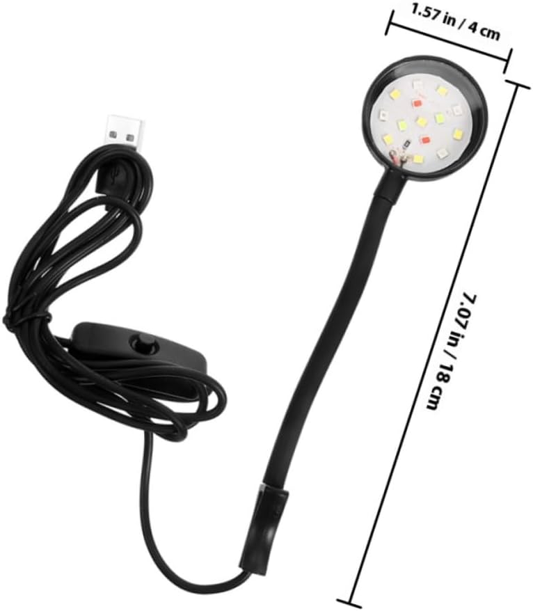 NUOBESTY 2pcs Compact Clamp Aquarium LED Light USB Type Fish Tank Lamp for Freshwater Tanks Mini LED Lamp with Easy Installation Lightweight Pink and Black