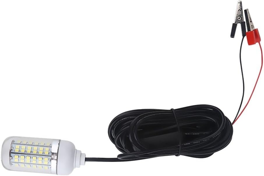 ‌12V 15W 108-LED Fishing Light IP68 Water Proof Submersible Underwater Lamp with 5M Cord for Night Fishing, Boats & Rafting