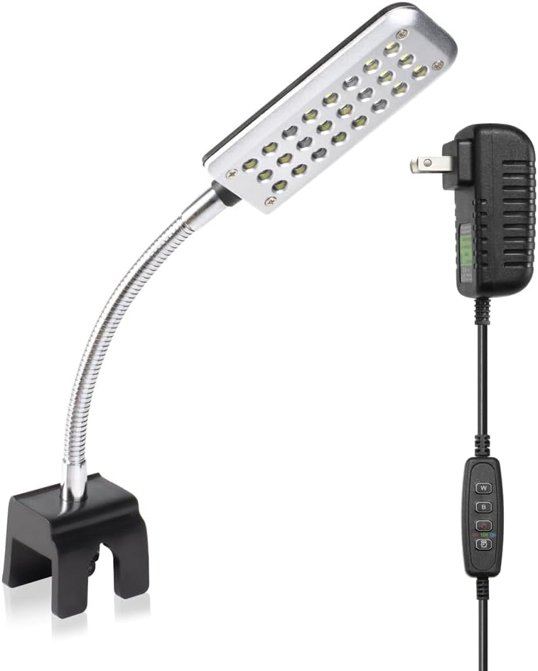 Aquarium Light Small LED Clip Light for Fish Tank 1.5W with Timer&Dimmer, 1 Yr Warranty