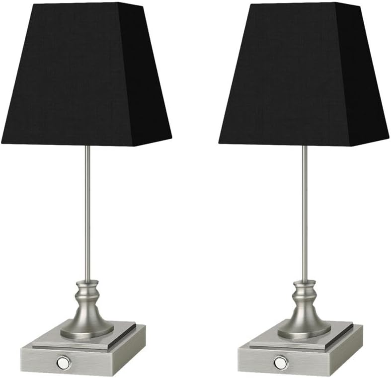 Rechargeable LED Table Lamps with Stepless Touch Control,Sliver Cordless Lamp for Living Room&Bedside&Patio&Shower,Small Desk Lamp(6000mAH Battery),2 Pack for Home Decor,Best Gifts for Family