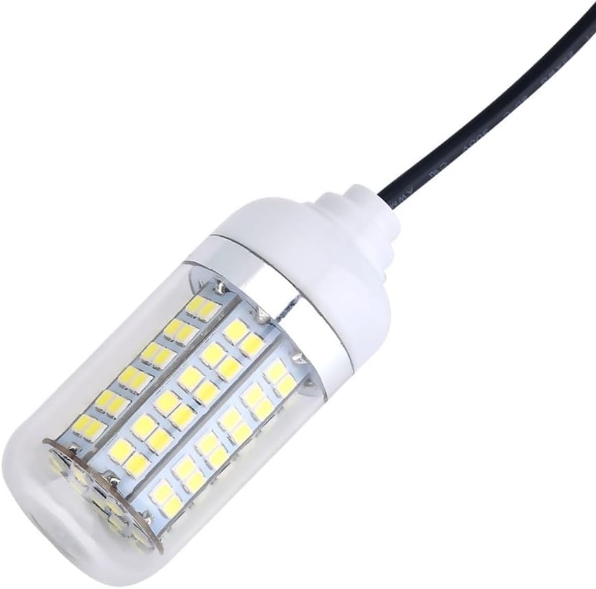 ‌12V 15W 108-LED Fishing Light IP68 Water Proof Submersible Underwater Lamp with 5M Cord for Night Fishing, Boats & Rafting