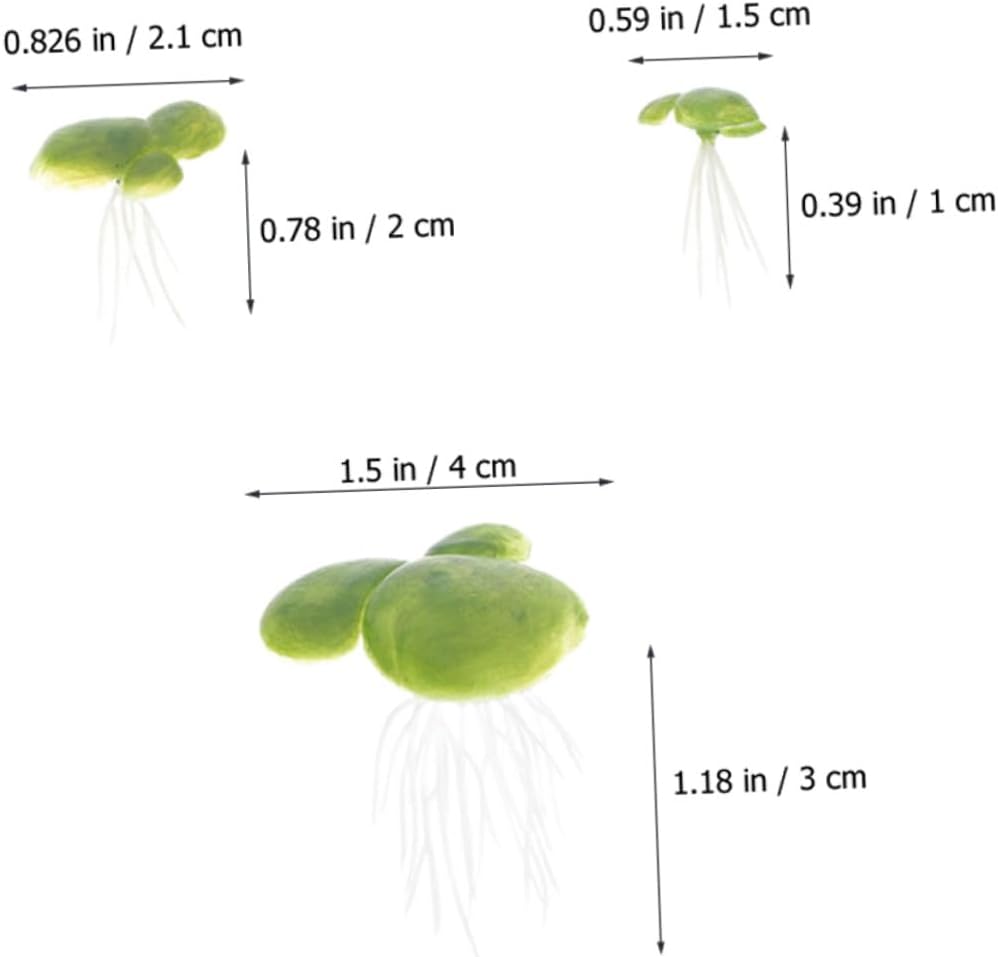 18pcs Artificial Duckweed Aquarium Plant Decor Floating Fish Tank Ornament Lifelike Plastic Water Grass Landscape Decoration for Fish Bowls and Glass Tanks