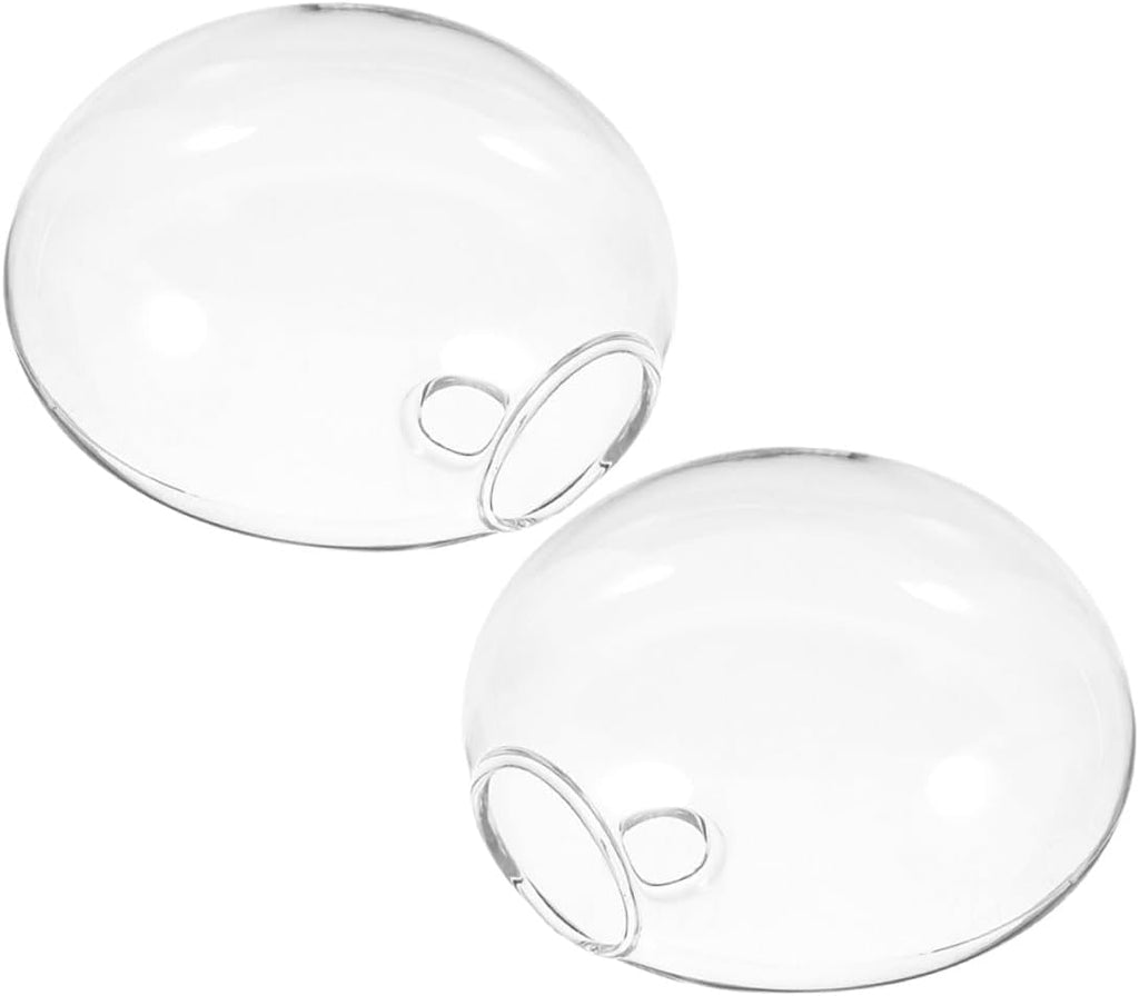 2pcs Clear Glass Wall Vases for Hydroponic Plants Transparent Hanging Terrarium Bowls with Wallmount Design Space-Saving Decorative Containers for Indoor Root Display and Easy