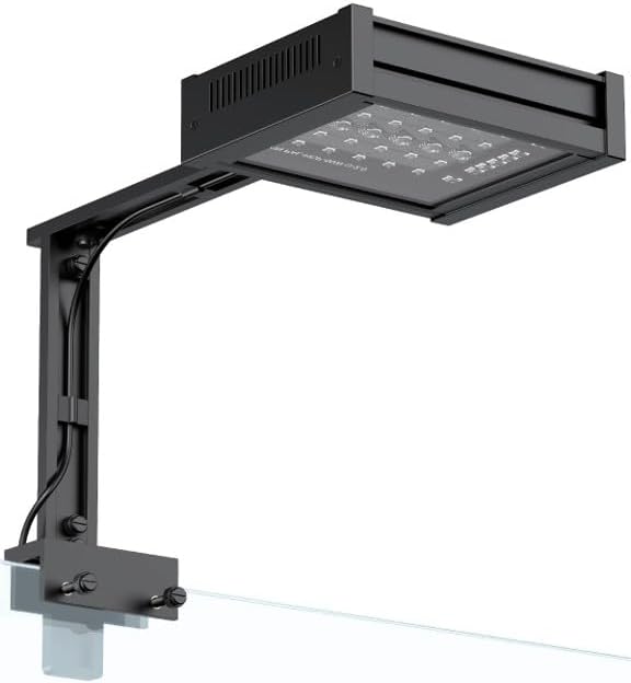 Pawfly 50W Reef Tank LED Light for SPS & LPS Corals, Clip-On Saltwater Aquarium Lamp with Timer, Day Night Modes, Adjustable Brightness, Blue UV Violet RGB Lighting