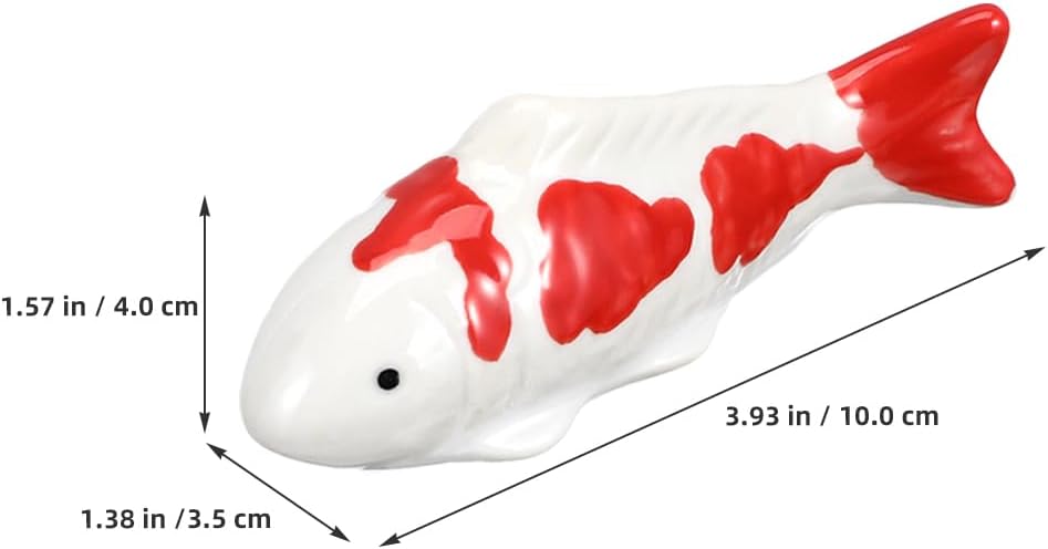 Homoyoyo Floating Ceramic Fish, 4pcs Fake Koi Fish Realistic Aquarium Goldfish for Fairy Garden Fishs Bowl Pond Decor