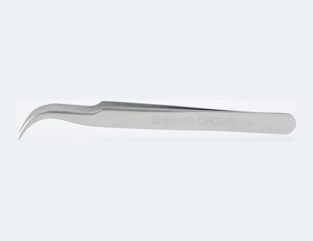 SHINING CROWN Curved Tweezers for Eyelash Extensions 1PC