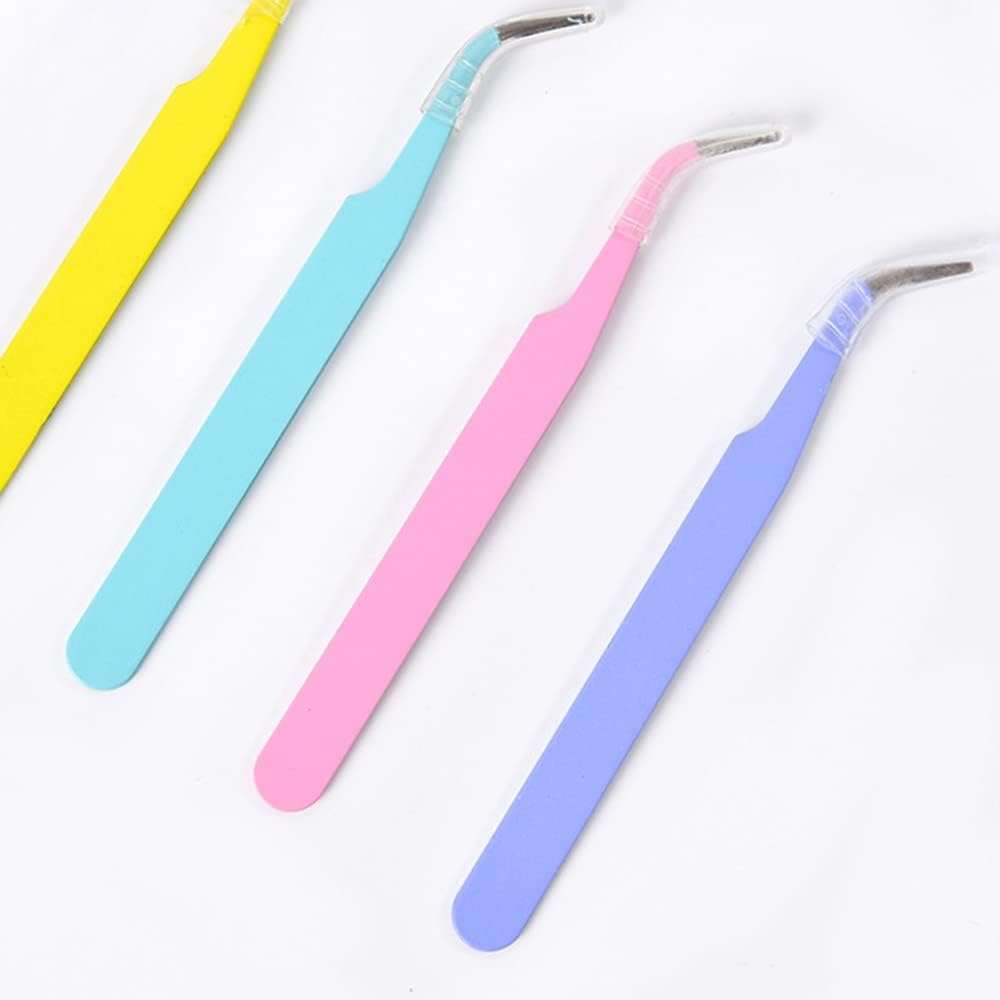 4 Pcs Curved Craft Tweezers, Multipurpose Tweezers for Intricate Projects, Scrapbooking, Cardmaking, Stickers, etc.