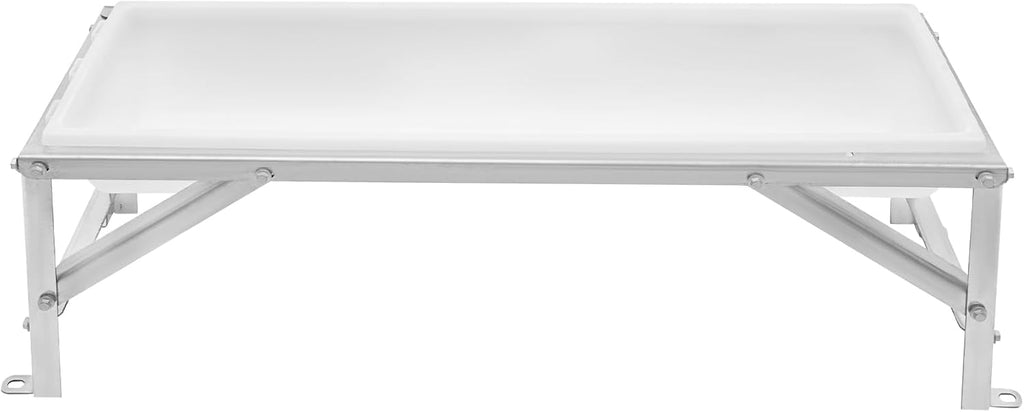39.4" Long Feeding Trough, 9.3 Gal Livestock Trough Galvanized Sheet Feeder Trough for Horse Goat Sheep Cattle Cow Alpaca (White)