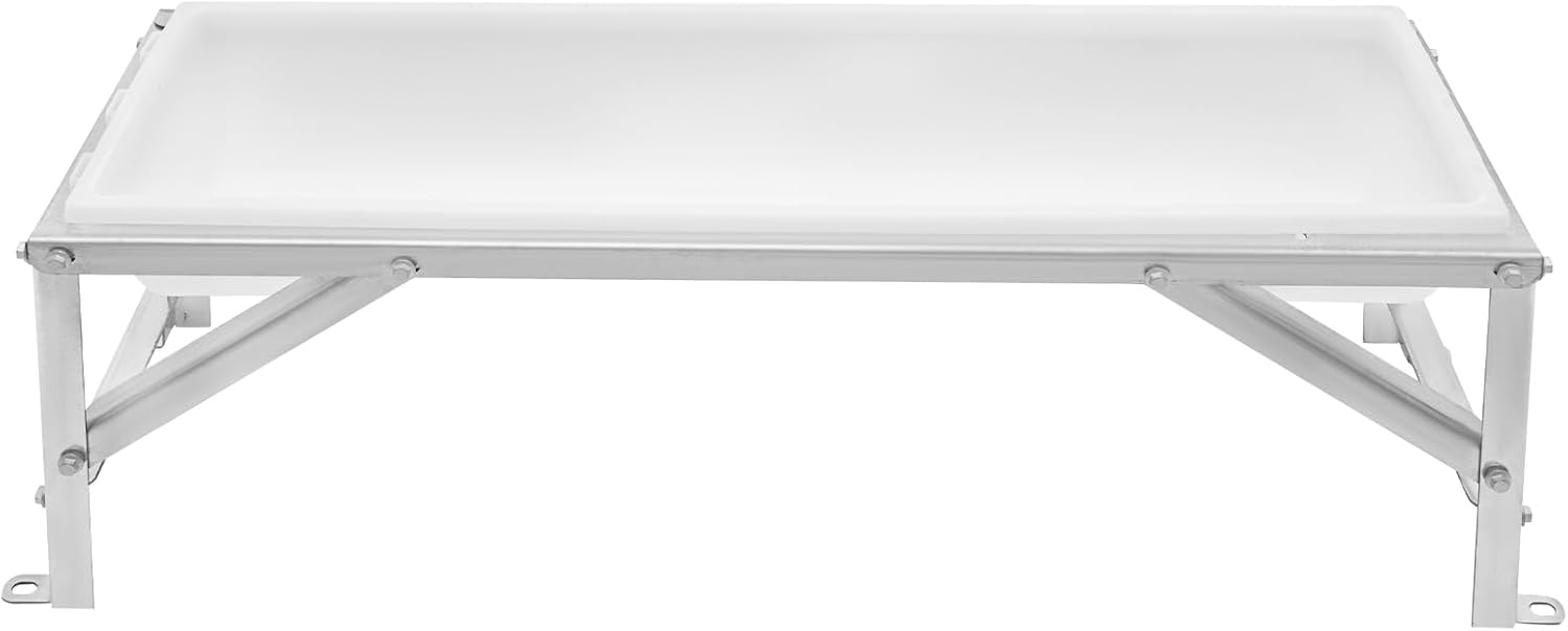 39.4" Long Feeding Trough, 9.3 Gal Livestock Trough Galvanized Sheet Feeder Trough for Horse Goat Sheep Cattle Cow Alpaca (White)