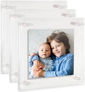ArtToFrames 26x26 Inch Double Panel Floating Acrylic Picture Frame (Full Frame is 30x30) comes with White Standoff Hardware, Made in the USA, 3 Pack