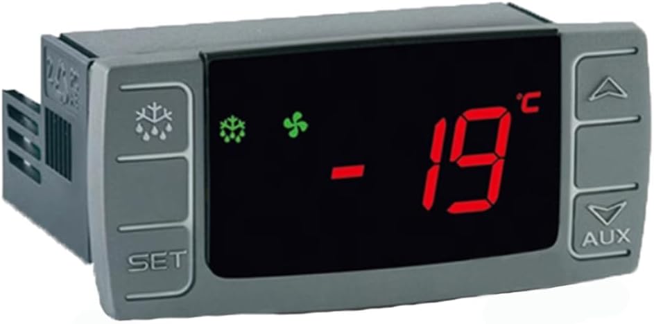 XR02CX-5DACBLS Digital Temperature Thermostat Controller,230V/50-60Hz Off Cycle Defrost with Probe for Refrigeration Fridge Freezers Coolers Cold Storage