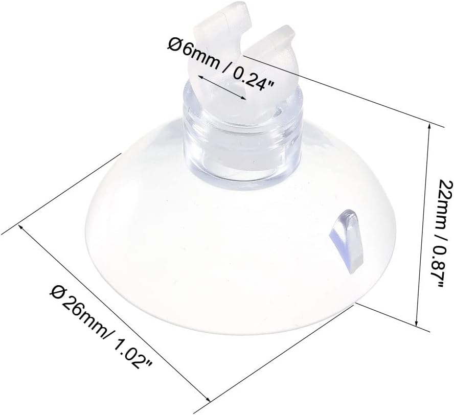 uxcell Aquarium Suction Cup Clips Airline Tube Holders Clamps for Fish Tank Clear 6mm 6Pcs
