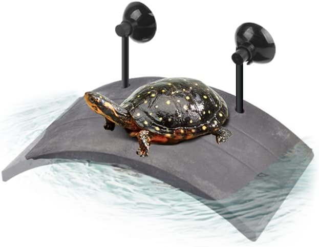 Flushbay Turtle Floating Basking Platform Aquarium Turtle Decorations Artificial Bark Tortoise Climbing Platform with Suction Cups Resting Terrace for Terrapins (Turtle Resting Platform)