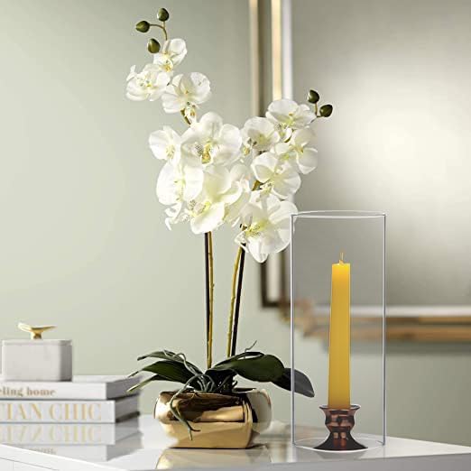 WGVI Hurricane Candle Holder Sleeve, Wide 3", Height 6", Clear Glass Cylinder Candleholder, Chimney Tube, Open Ended Candle Shade, 12 Pieces Bulk