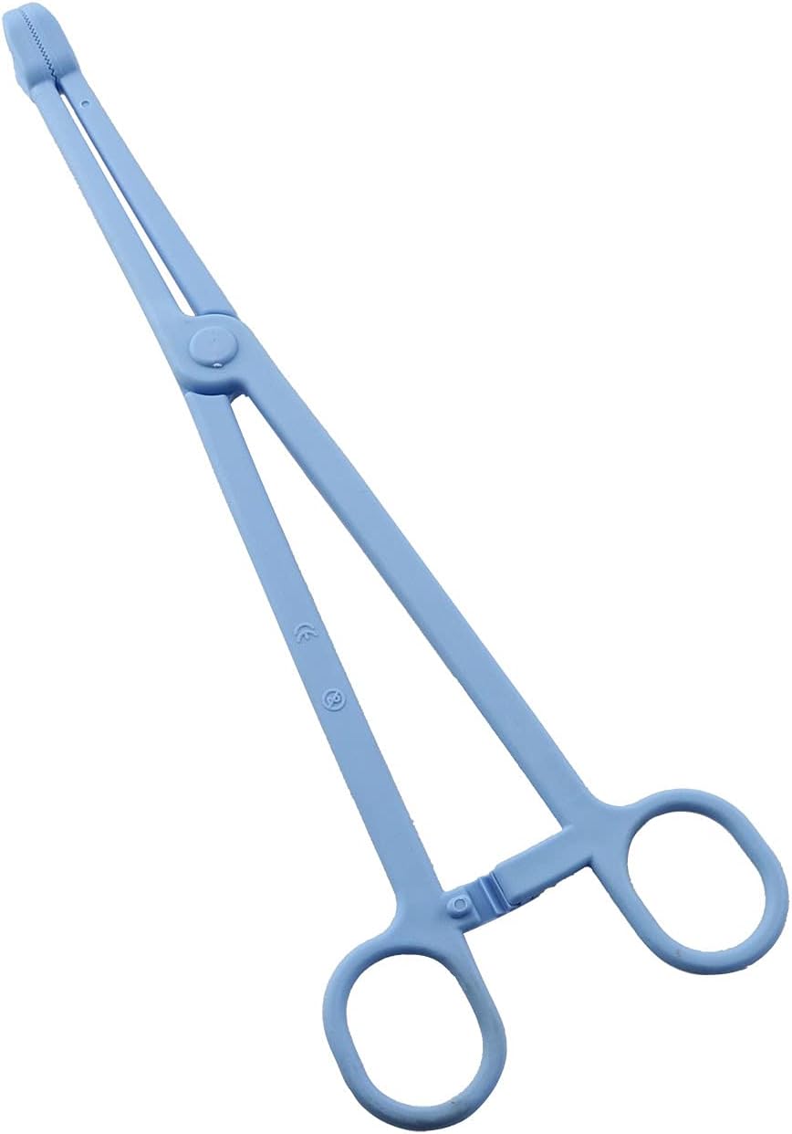 LQ Industrial Reptile Feeding Clip 24.5cm/9.64inch Blue Plastic Tong Tweezer Forcep for Tortoise Lizard Frog Spider Tarantulas