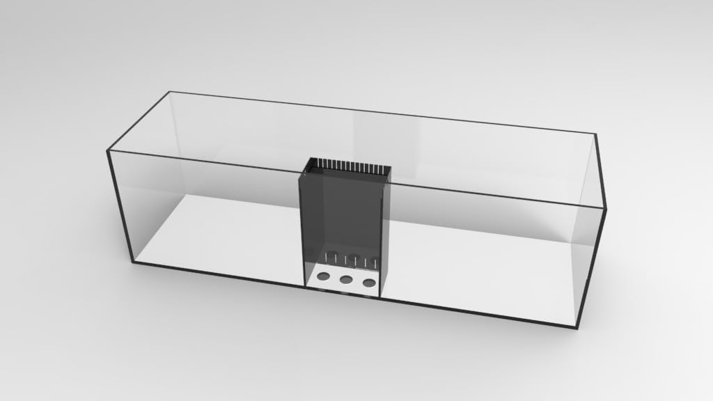 85 Gallon Starfire Aquariums with Center Overflow 60x18x18 H 12mm Starfire/Low Iron Glass