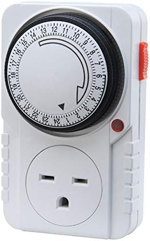 Generic 240V Mechanical Timer with Dual Outlet for Aquarium, Grow Light, Hydroponics, Indoor Lighting, Home Appliances, White, TM-M1/240