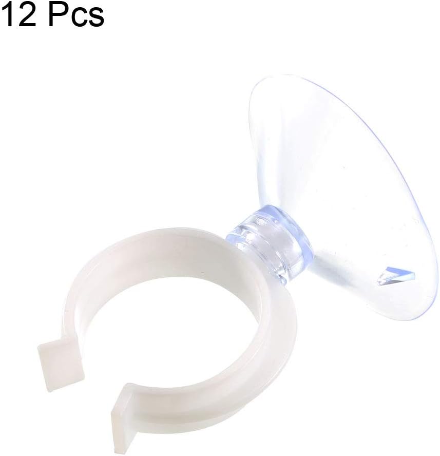 uxcell Aquarium Suction Cup Clips Airline Tube Holders Clamps for Fish Tank Clear 24mm 12Pcs