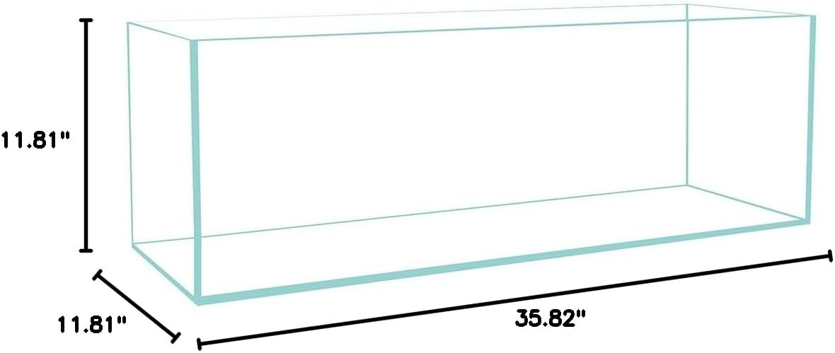 LIFEGARD Low Iron Ultra Clear Crystal Bookshelf Aquarium with Foam Leveling Mat – Rimless Aquariums with 45-Degree Beveled Edge, Peninsula Style – for Fish and Corals – 6 Gallon Capacity