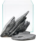 Natural Slate Rocks 2-4 Inches Fish Tank Rocks 5lb Aquascaping Stones for Aquarium Terrarium Reptile Habitat Decoration Vivariums Paludariums Bonsai Miniature Fairy Gardens