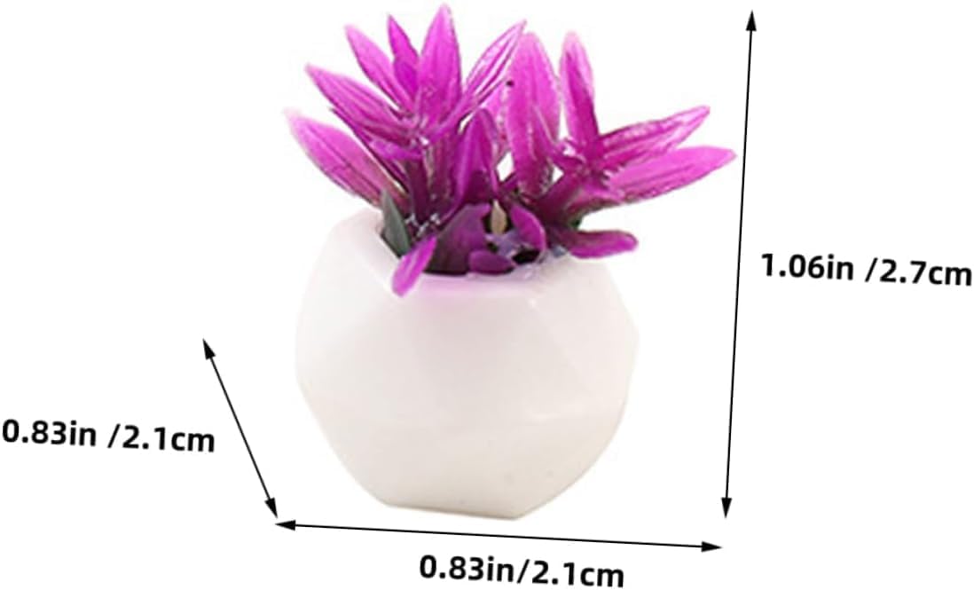 4PCS Mini Succulent Plant Resin Ornaments - Cute Car Dashboard Figurines Flower Pot Set - Fairy Garden，Birthday Cakes Decoration，DIY Aquascape Kit, Aquarium Moss Layout Desktop Landscape Accessories.