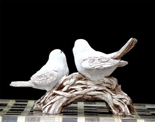 A&H NextGen StoreElegant White Bird Pair Statue - Decorative Bird & Animal Showpiece for Home Decor & Gifts- White