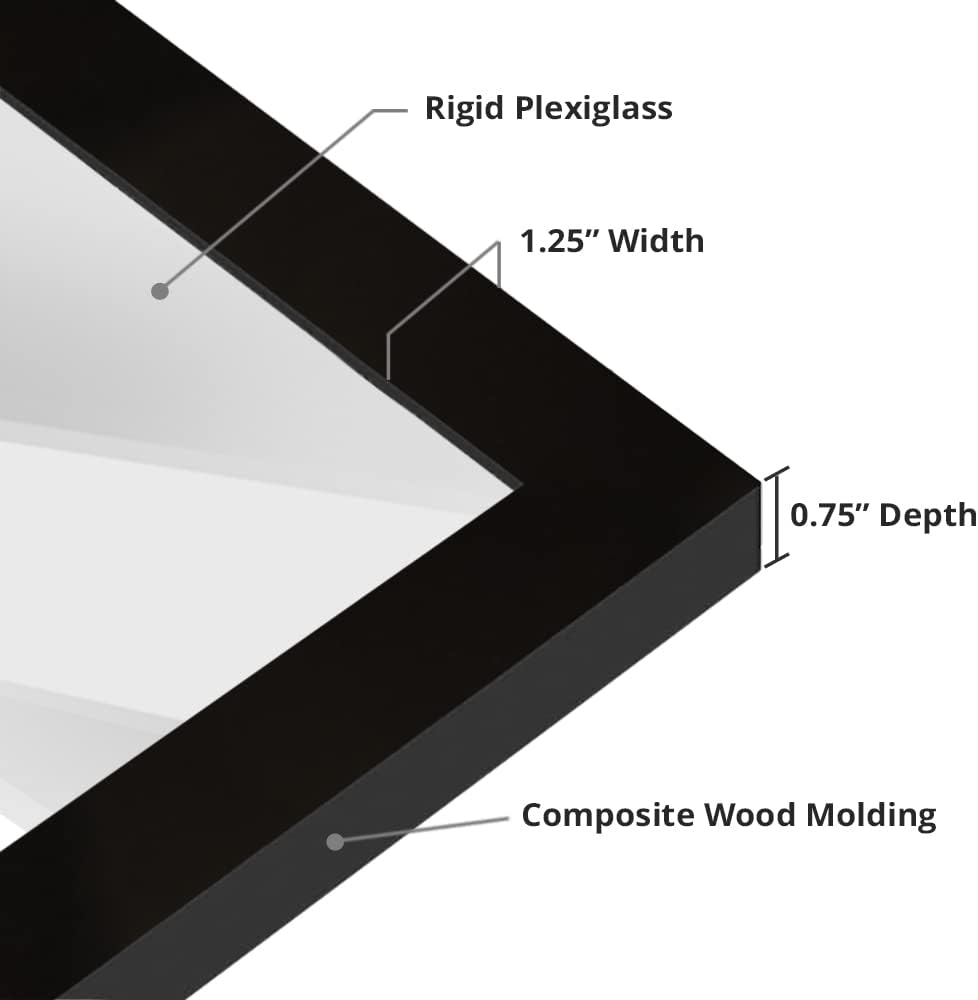 wallsthatspeak 12x15 Black Picture Frame for Puzzles Posters Photos or Artwork
