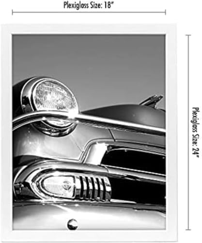 Americanflat 18x24 Poster Frame in White - Composite Wood with Polished Plexiglass - Horizontal and Vertical Formats for Wall with Included Hanging Hardware