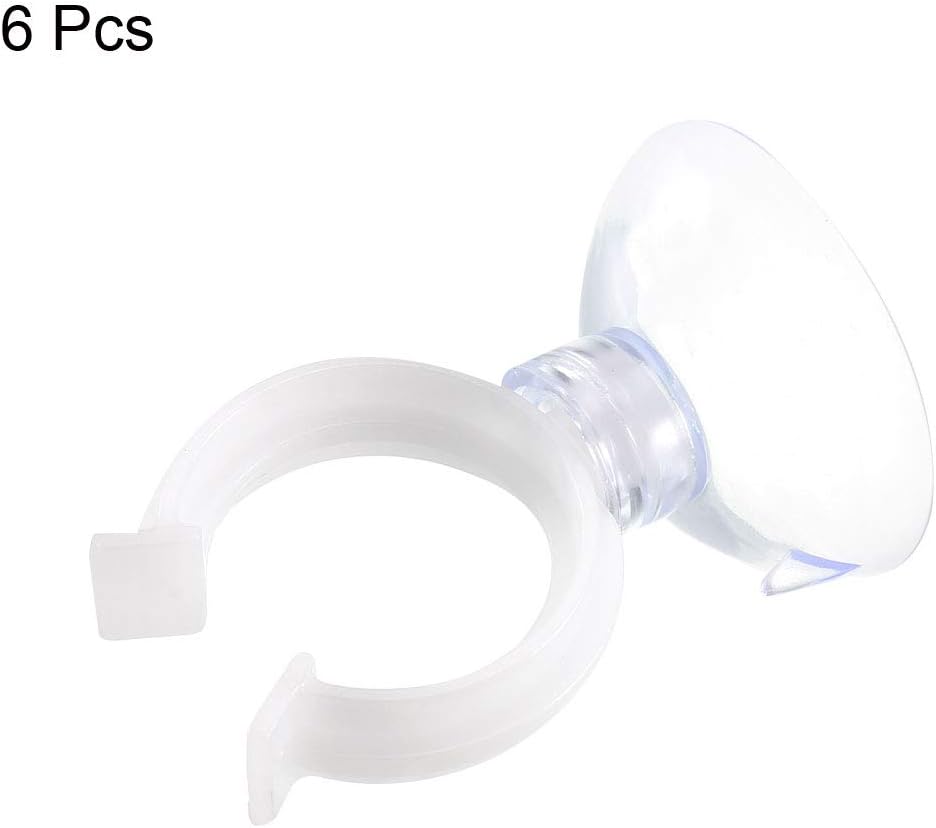 uxcell Aquarium Suction Cup Clips Airline Tube Holders Clamps for Fish Tank Clear 19mm 6Pcs