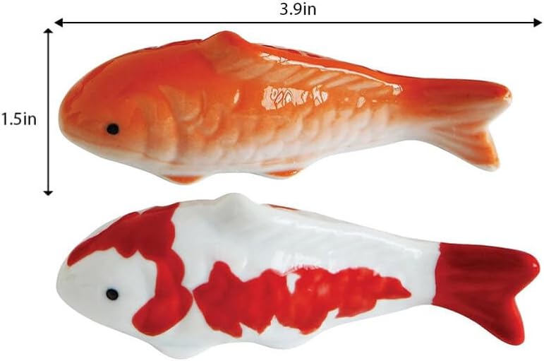 Milisten Ceramic Floating Fish, 2pcs Aquarium Floating Goldfish Koi Fish Floatable Figurines Realistic Fish Tank Fish, Tea Pet Decor, Fairy Garden, Pond Desktop Ornaments, 10.00X4.00X3.50CM