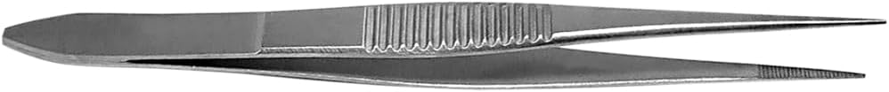 Splinter Forceps - Fine Point - Tweezers Stainless Steel Straight & Curved (Straight 3.50")