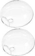 2pcs Clear Glass Hydroponic Wall Hanging Containers Space-Saving Vases for Indoor Plants Home Office Decor Transparent Terrarium Bowls for Root Display
