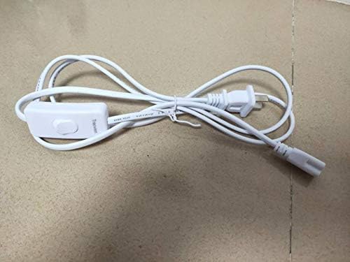 2 Pack LED Wire Connector Power Cord with on/Off Plug for LED T5 T8 Light Tube Extension Cable Wire (1.5M/5Ft 3pin)
