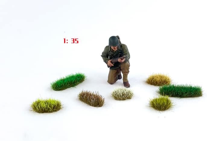 78 Pcs Static Grass Tuft Model Bushy Tufts Lowland Shrubs Tuft Terrain Model Kit for DIY Model Railway Train Landscape Fairy Garden Diorama Scenery (Set B)