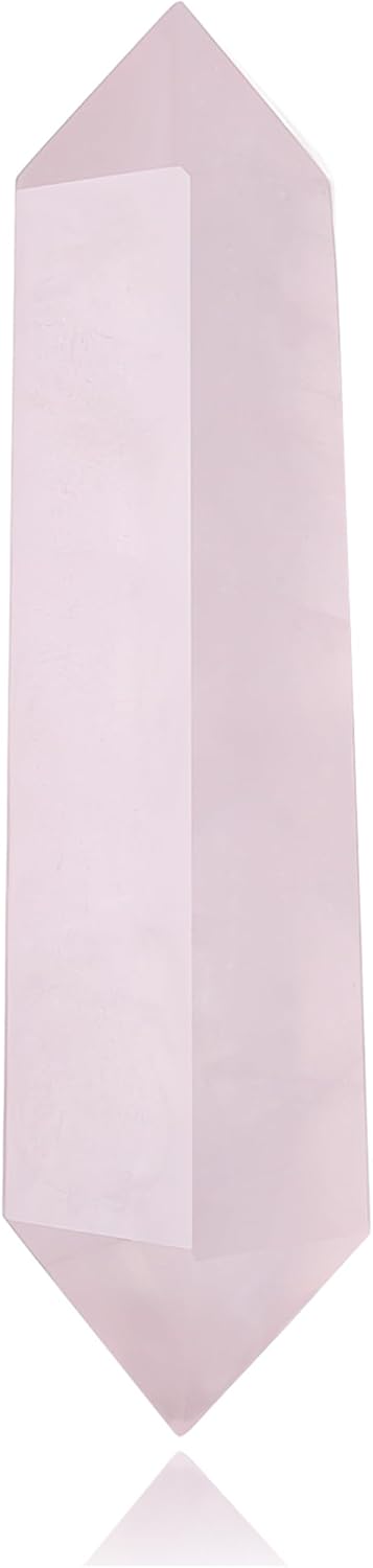 YATOJUZI 3.5" Rose Quartz Healing Crystals Wand Natural Crystals and Healing Stones Large Hexagonal Rose Quartz Crystal Points for Meditation Divination Reiki Energy Balancing 1PCS
