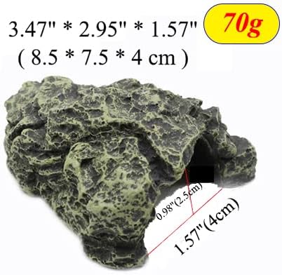 Reptile Hide and Cave - Resin Amphibian Hideouts Cave Size 1.57"x0.98", Habitat for Mini Amphibian Turtles Bearded Dragon Lizards Snakes Crab Gecko Leopard Fish