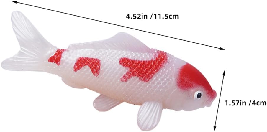 Luxshiny 5Pcs Mini Koi Fish Figures, Realistic Plastic Goldfish Decor for Miniature Garden, Fairy Garden, DIY Crafts and Aquarium Ornament