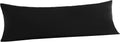 JELLYMONI Pillowcase Body 1pc Cotton Envelope Pillow Cover Pure Black 20×54in Bed Pillow Case 100% Washed Cotton Soft Breathable (Pillows are not Included)