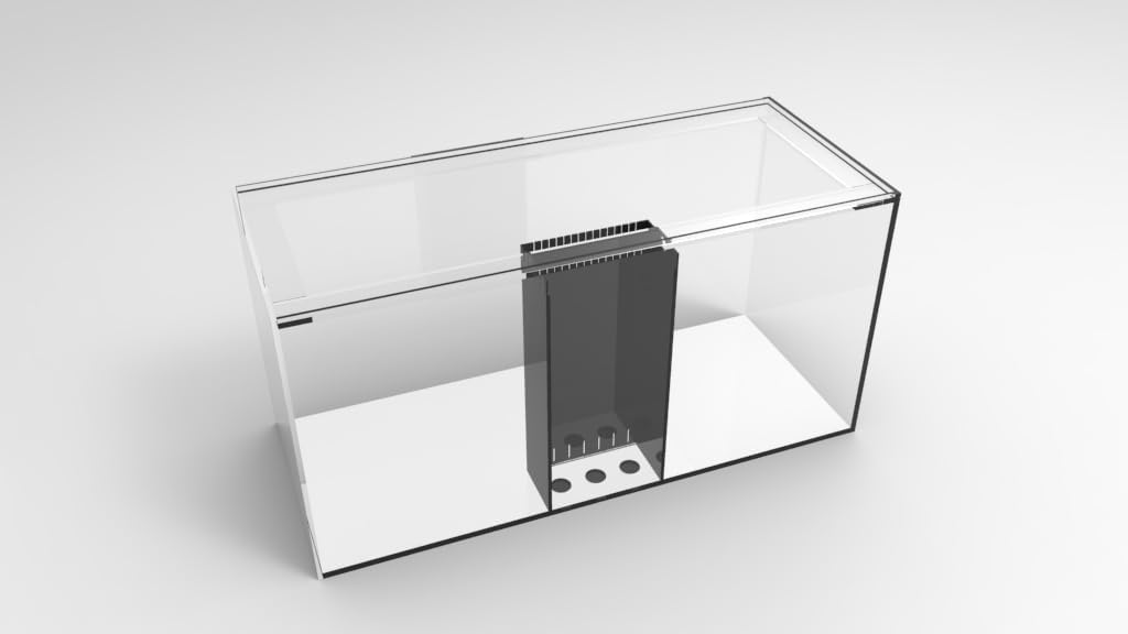 100 Gallon-A Starfire Aquariums with Center Overflow 48x20x24 H 12mm Starfire/Low Iron Glass