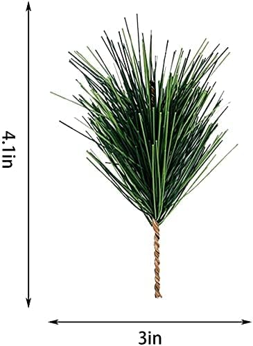 Alpurple 30 PCS Artificial Green Pine Needles Branches- Small Pine Twigs Stems Picks- Fake Greenery Pine Picks for Christmas Garland Wreath Embellishing and Home Holiday Garden Decoration