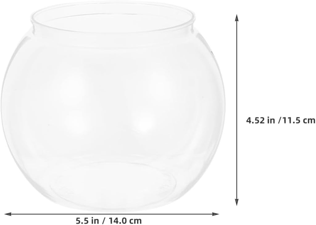 BESTonZON Clear Fish Bowl Vase Resistant Aquatic Planter for Goldfish Turtles Stylish Round Terrarium for Office Home Decor for Relaxing Corner Centerpiece
