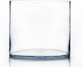WGV Cylinder Vase Bulk, Width 10", Height 8", Clear Wide Large Diameter Flower Glassware, Floral Container, Planter Terrarium for Wedding Party Event, Home Accent Decor, 4 Pieces