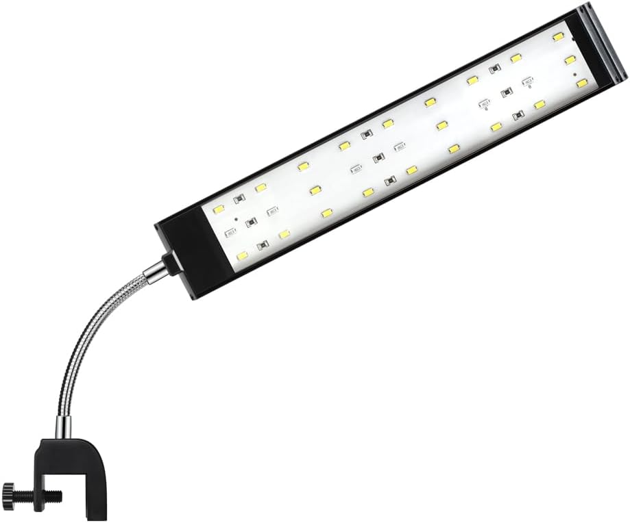 Aquarium Light Small LED Clip Light for Fish Tank 10W, 1 Yr Warranty