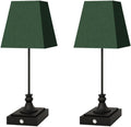 Rechargeable LED Table Lamps with Stepless Touch Control,Black Cordless Lamp for Living Room&Bedside&Patio&Shower,Small Desk Lamp(6000mAH Battery),2 Pack for Home Decor,Best Gifts for Family